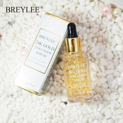BREYLEE 24K Gold Tense Moisture Essence Pure Hyaluronic Acid Serum Anti-wrinkle Gold Nicotinamide Liquid Skin Care Essence 17ml