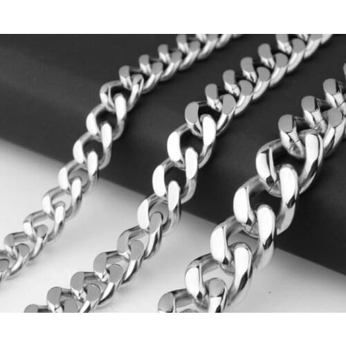 10mm/15mm stainless steel Necklace cuban curb link chain necklace high polished 18''-32