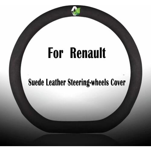 Suede Leather Steering-wheels Covers Car Accessories for Renault Sandero Stepway Clio Lodgy ScenicTriber Kadjar Kaptur Koleos