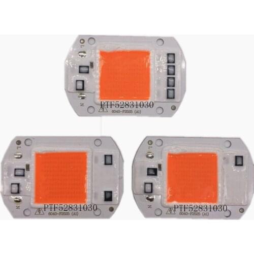 AC 110V 220V 20w 30w 50W 380NM-840NM Full Spectrum LED COB Chip, Integrated Smart IC Driver 220V 110V