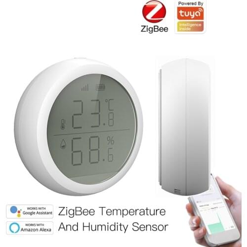 LCD Screen Display Thermometer for home tuya ZigBee 3.0 Temperature Humidity Sensor real time monitoring via app DIY smart home