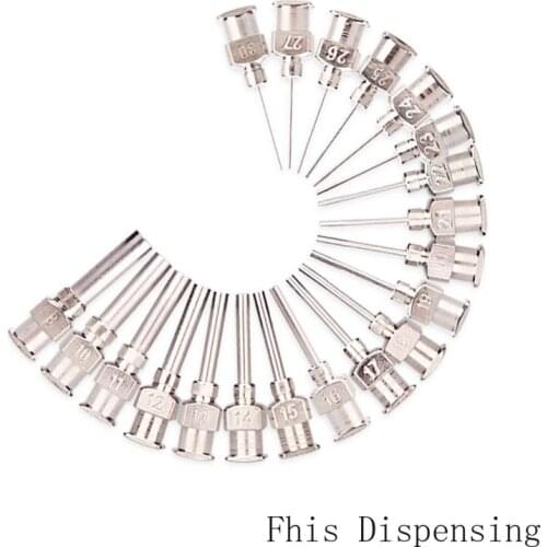 Pack of 12 W/ISO Standard Dispensing Needle Blunt Tip 0.5 Inch Tubing length Metal S.S 8G~30G