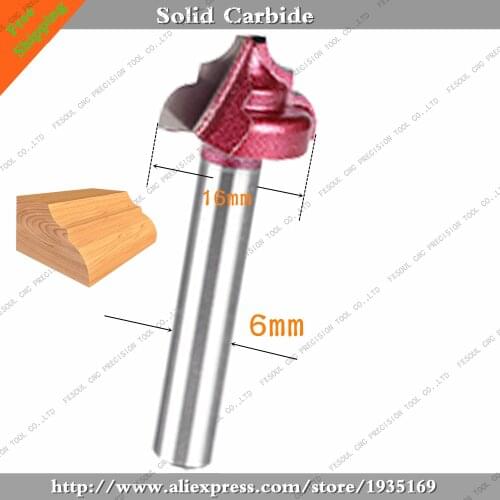 6mm*16mm,1pcs,Freeshipping CNC Engraving 3D Woodworking Milling Cutter,Tungsten Solid carbide End Mill,Wood Tools,Router Bit