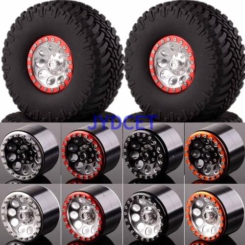 4P 2.2" Beadlock Wheel Rims Hub&130mm Tires Tyre For RC 1/10 Climbing Rock Crawler AXIAL TRX4 Tamiya HPI 90056 90053