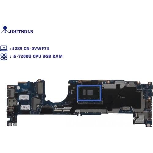 JOUTNDLN FOR DELL LATITUDE 5289 Laptop Motherboard VWF74 0VWF74 CN-0VWF74 W/ i5-7200U CPU 8GB RAM CAZ40 LA-E111P