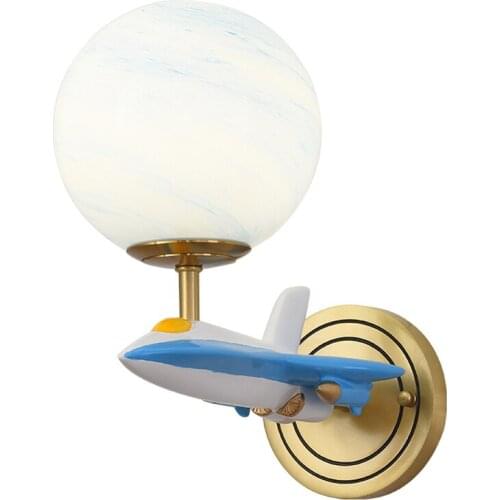 Childrens Room Wall Lamp Boy Girl Bedroom Decor Creative Plane Wall Sconces Mirror LED Light Fixtures for Home Indoor Lighting