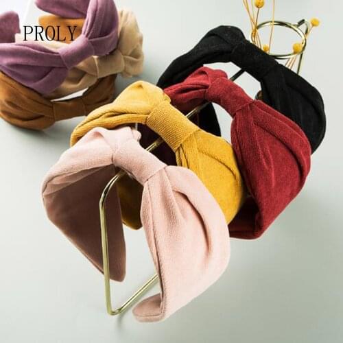 PROLY New Fashion Women Turban Soft Wide Side Headband Adult Elegant Hairband Casual Girls Hair Accessories Wholesale