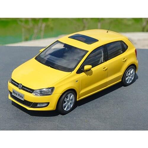 Original Authorized Authentic alloy 1:18 Volkswagen New Polo 2013 yellow scale model miniature Diecast Classic Car Model