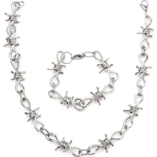 Small Wire Brambles Iron Unisex Choker Necklace Women Hip-hop Gothic Punk Style Barbed Wire Little Thorns Chain Choker Gifts