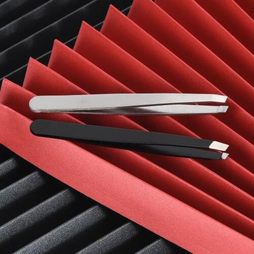 Eyebrow Tweezers Stainless Steel Beauty Slanted Puller Stainless Steel Eye Brow Clips Makeup Tool Brand New