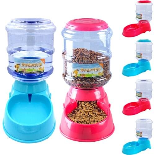 3.5L Large Automatic Pet Feeder Drinking Fountain Non Slip Dog Food Bowl Dish Water Dispenser Feeding For Cats Dogs Puppy