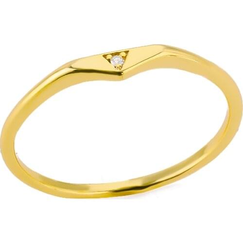 Handmade Cute Rings For Women Stainless Steel Ring Minimalist Zircon Gold Plated Couple Wedding Ring for Lover Couple Jewelry