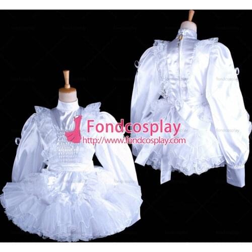 Sissy maid lockable Satin-lace dress cosplay costume Tailor-made[G1627]