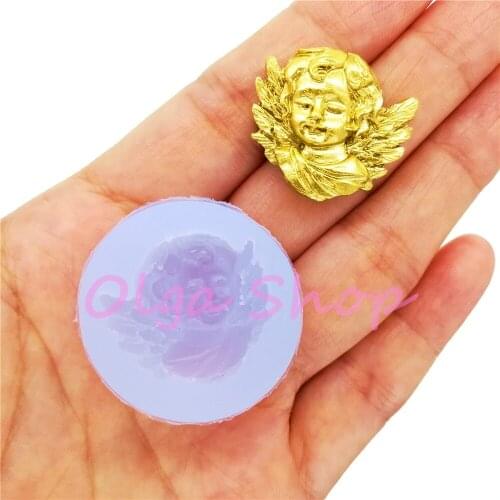 RYL026 Angel Cameo Silicone Mold Fondant Cake Decoration Candy Chocolate Resin Art Aromatherapy Soap Clay DIY 22.5mm x 24.4mm