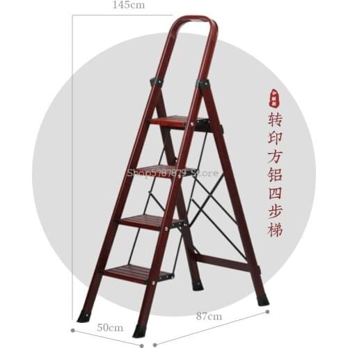 Household Ladder Folding Ladder Thickening Indoor Aluminum Alloy Ladder Three Steps Four Steps Five Steps Household Small Ladder