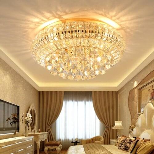 LED Modern Crystal Ceiling Lamp Luxurious Round Ceiling Lights Fixture Living Room Bedroom Hall Lobby Home Indoor Lighting