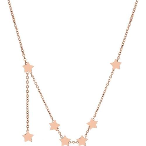 Titanium steel trend creative pentagram pendant female clavicle chain hip hop atmosphere Korean fashion necklace