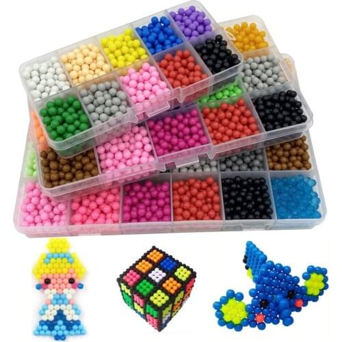 Aqua Water Beads Diy Toys For Children Hama Bead Set Perler Fuse Jigsaw Kids Educational Toys for Children Spell Replenish