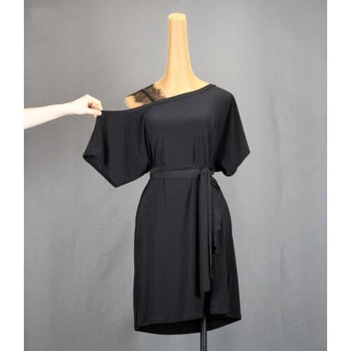 Latin Dance Costumes For Women Adult Sexy Practice Black Dress Female Rumba Stage Performance Clothing Samba Outfits DQL5575