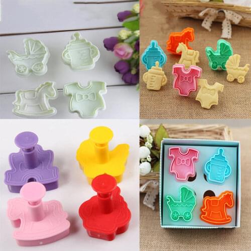 1Set 3D Baby Clothes Shower Hand Press Stamp Biscuit Cookie cake bakeware Plunger Cutter Mold kitchen mold for self-cooking