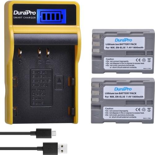 2x EN-EL3E EN EL3e Replacement Camera Battery Pack + LCD USB Charger For Nikon D70 D70S D80 D90 D100 D200 D300 D300S D700 Camera