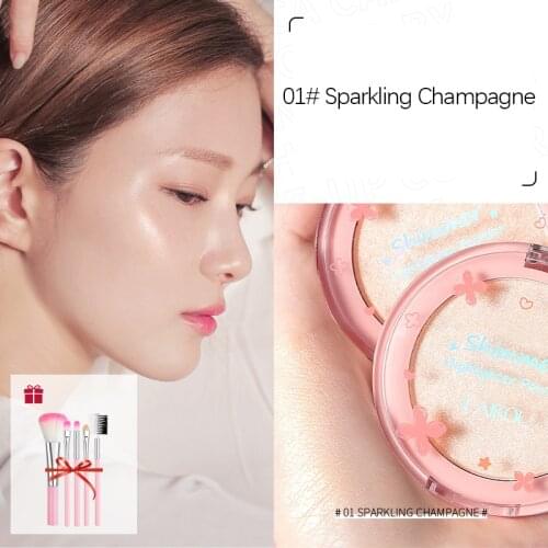 3 Color Shimmer Highlighter Powder Glitter Palette Makeup Glow Face Contour Shimmer Illuminator Ginger Highlight Cosmetics TSLM1