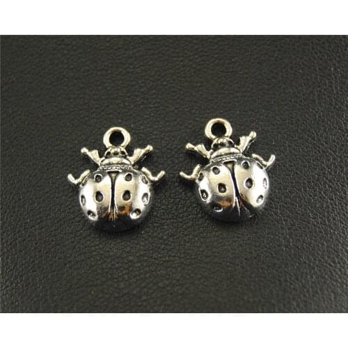 30pcs Silver Color insect Charm Pendant DIY Necklace Bracelet Bangle Findings 16x14mm A1587