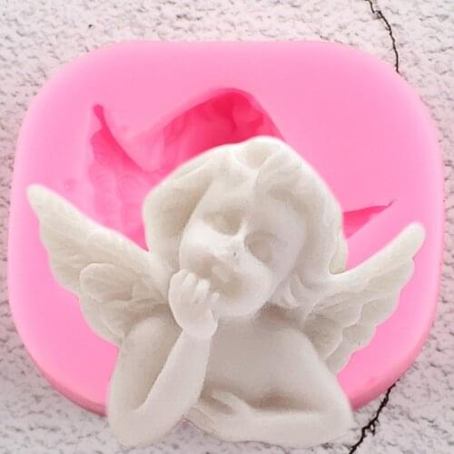 3D Cherub Angel Baby Silicone Molds DIY Chocolate Candy Clay Mold Cupcake Topper Fondant Cake Decorating Tools Soap Resin Moulds