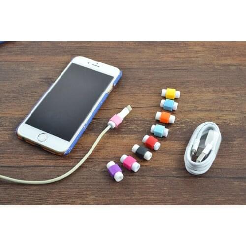 500pcs/lot Fashion Phone USB Charger Cable Protector Colorful Cable Saver Cord Protection For iphone cable winder