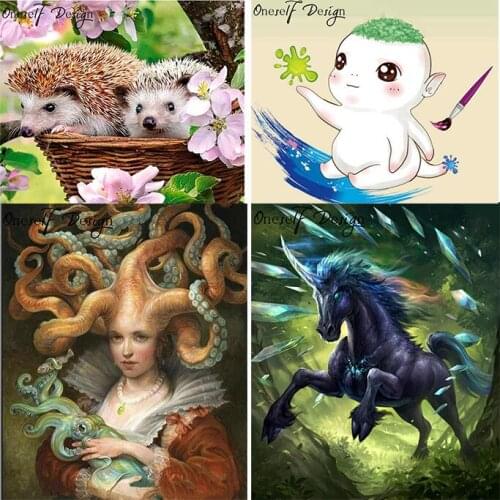 5D Diamond Painting Cartoon Diamond Mosaic Sale Animal 5D Diamond Embroidery horse Rhinestone Pictures Diamond Mosaic Octopus