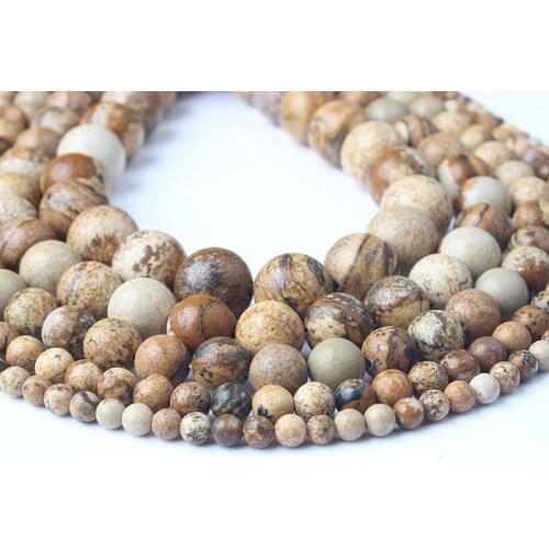 LanLi 4 6 8 10 12mm natural stones camel Picture stone Loose beads DIY Fashion bracelet necklace Jewelry Accessories make