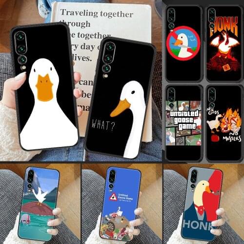 Untitled Goose Duck Game Phone case For Huawei P Mate P10 P20 P30 P40 10 20 Smart Z Pro Lite 2019 black fashion cell cover