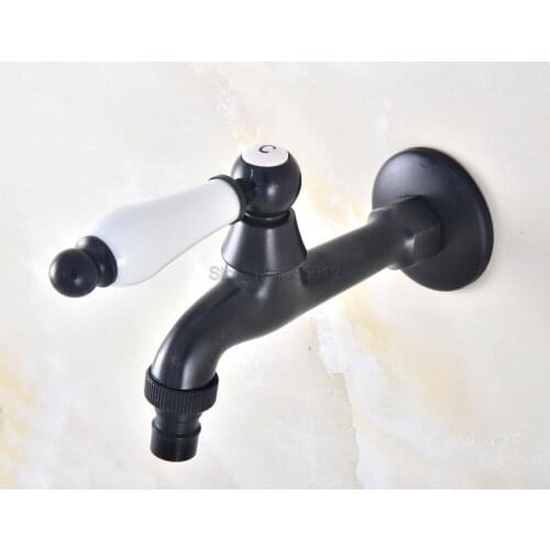 Black Oil Rubbed Bronze Wall Mounted Ceramic handle Washing Machine Tap Water Tap tav337