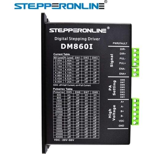 Digital Stepper Motor Driver 2.4-7.2A 20-80VDC Stepper Motor Controller for Nema 34 Stepper Motor DM860I