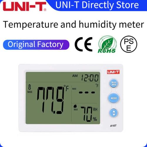 UNI-T A10T digital lcd thermometer Humidity meter clock hygrometer of Weather Station Tester With Alarm Clock Function