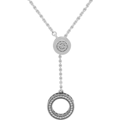 Signature Necklace & Pendant Fits Original European Charms Sterling Silver Necklace For Woman DIY Fashion Jewelry