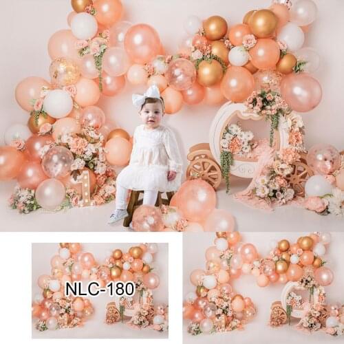 Photography Background Princess Girl 1st Birthday Party Baby Shower Pumpkin Car Cake Smash Backdrop Photo Studio Props