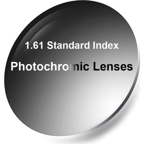 New 1.61 Photochromic Single Vision Lenses Fast and Deep Dark Color Chaning Performance with Anti-Reflective Coating Finish