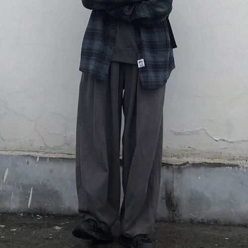 GOOHOJIO 2020 New Fashion Mens Casual Pants Oversize Straight Loose Elastic Waists Man Pants Autumn Linen Casual Pants for Man