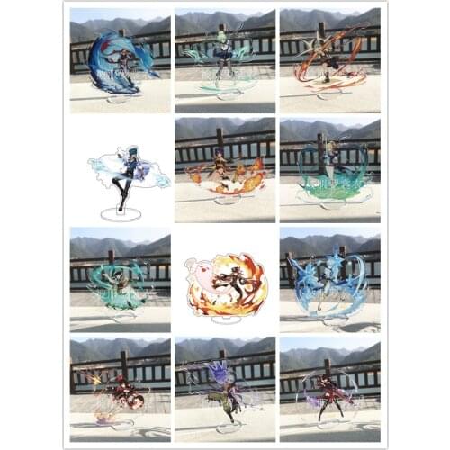 Game Genshin Impact Albedo Zhongli Diluc Ragnvindr Gan Yu Large Acrylic Gifts Stand Figure Model Display Desk Decor Cosplay Xmas