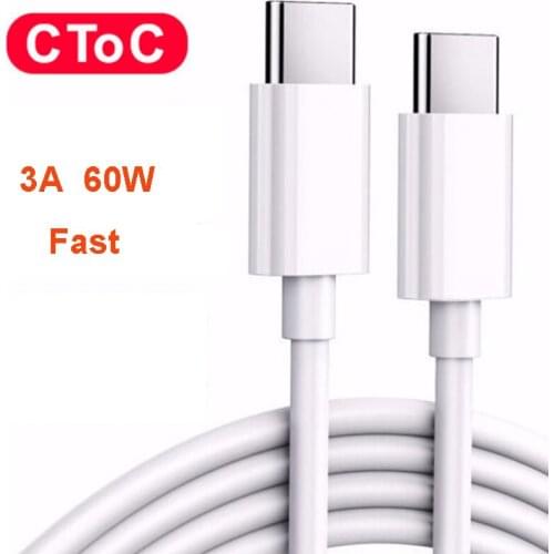 Type C USB C to Type C Cable Fast Charging 60W 3A PD Cable QC 3.0 Quick Charging Mobile Phone Charging Wire USB C Data Cable