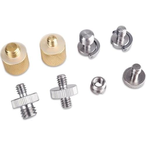 Camera Fixing Screws Camera Convert Screw Adapters 8 Kind 1/4"-20 & 3/8"-16 Thread - 1074 Quick Release Plate Male to Female 8PC