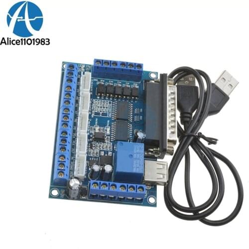 MACH3 Engraving Machine 5 Axis CNC Breakout Board With Optical Coupler For Stepper Motor Drive Controller Module+USB Cable