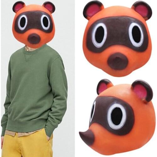 Animal Crossing Cosplay Tom Nook Cosplay Mask Leopard Cat Latex Mask Helmet Halloween Carnival Masquerade Party Costume Props