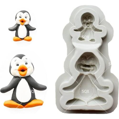 Cute penguin silicone cake mold fondant mold cake decorating tools chocolate mold SQ1775