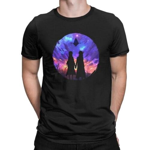Men Sword Art Online T-Shirt Asuna And Kirito SAO Fashion Crewneck Short Sleeve Clothes Cotton Tee Shirt High Quality T Shirts