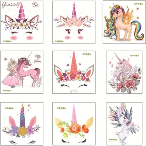 Small Size Color Painting Unicorn Wall Stickers, Living Room and Bedroom Free Stickers, Girls Room Wall Decoration Modern PVC