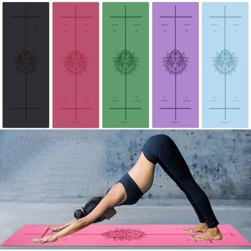 Position Line 183cm*68cm*5mm Natural Rubber Non-Slip Tapete Yoga Suede Fabric Lose Weight Exercise Mat Fitness Gym Yoga Mat