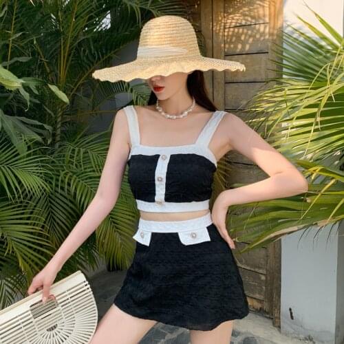 2021 New Korean Style Women High Waist Bikini Set Push Up Swimwear Bathing Suit Sexy Halter Swimming Beach Wear Female Swimsuit