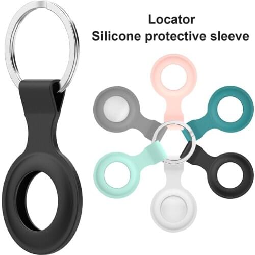 New Soft Silicone For Apple Airtags Locator Protective Sleeve Metal Ring Buckle Sports Anti-lost Protective Sleeve